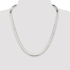 Sterling Silver Rhodium-plated 8mm Magic Herringbone Chain - 6