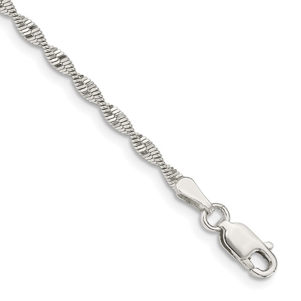 Sterling Silver 2mm Twisted Herringbone Chain - 6