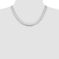 Sterling Silver Rhodium-plated 8.75mm Magic Herringbone Chain