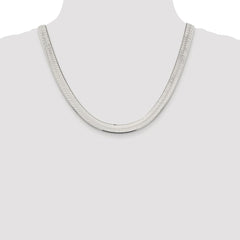 Sterling Silver Rhodium-plated 8.75mm Magic Herringbone Chain - 5