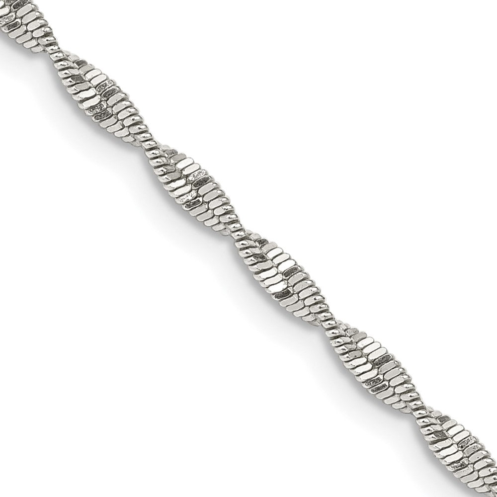 Sterling Silver 2mm Twisted Herringbone Chain - 5