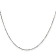 Sterling Silver Rhodium-plated 1.5mm Diamond-cut Cable Chain - 6
