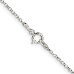 Sterling Silver Rhodium-plated 1.5mm Diamond-cut Cable Chain - 7