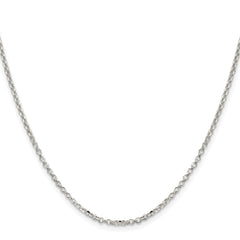 Sterling Silver Rhodium-plated 2.2mm Diamond-cut Cable Chain - 7