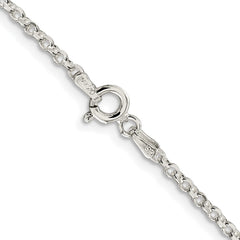 Sterling Silver Rhodium-plated 2.2mm Diamond-cut Cable Chain - 7