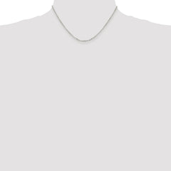 Sterling Silver Rhodium-plated 2.2mm Diamond-cut Cable Chain