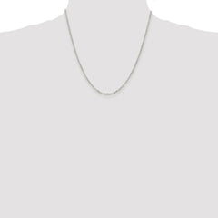 Sterling Silver Rhodium-plated 2.2mm Diamond-cut Cable Chain - 2