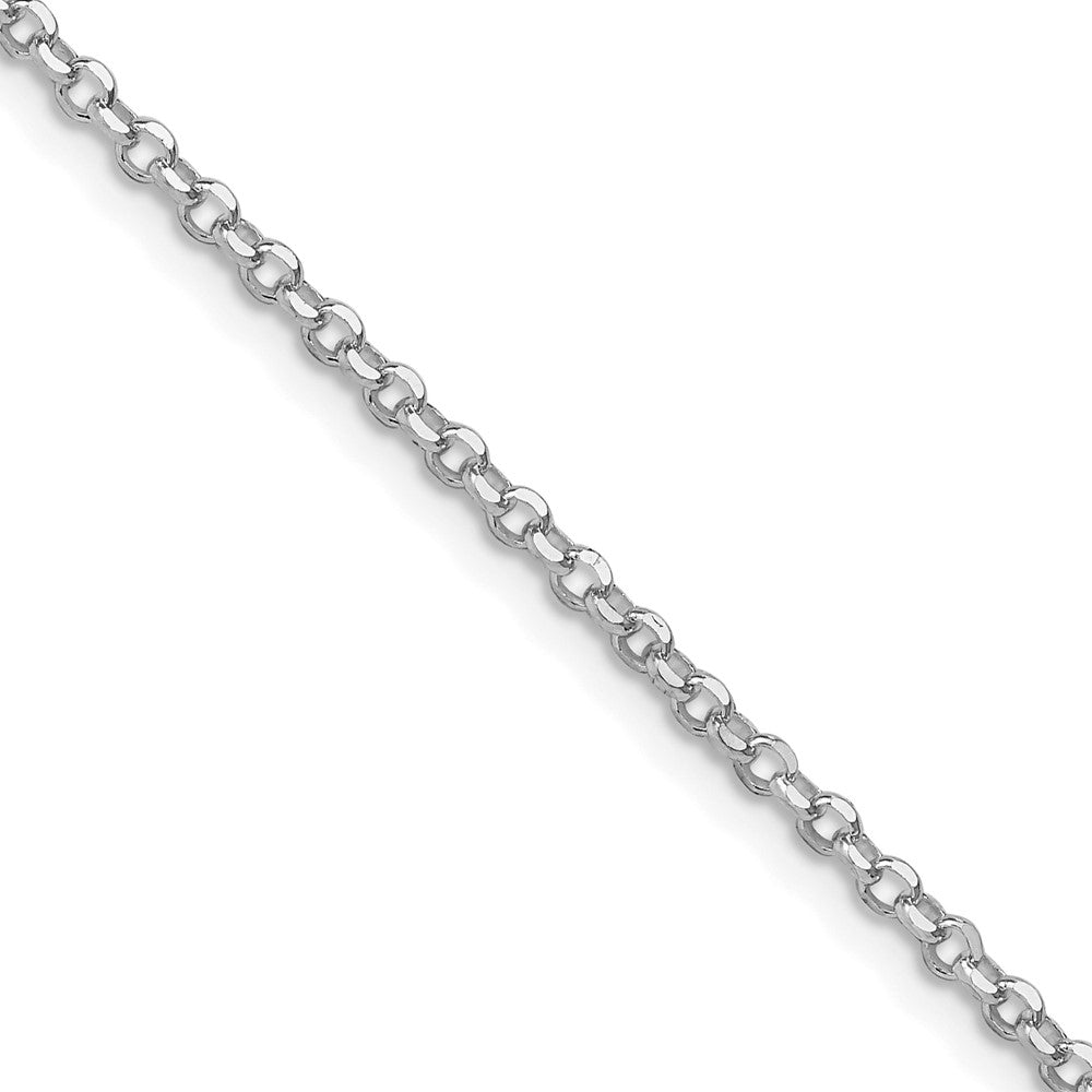 Sterling Silver Rhodium-plated 2.2mm Diamond-cut Cable Chain - 7