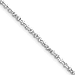 Sterling Silver Rhodium-plated 2.2mm Diamond-cut Cable Chain - 7