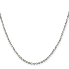 Sterling Silver 2.6mm Diamond-cut Cable Chain - 7