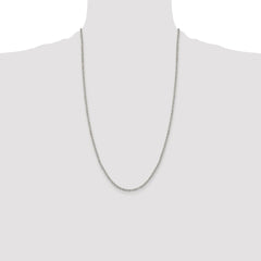 Sterling Silver Rhodium-plated 2.6mm Diamond-cut Cable Chain - 6