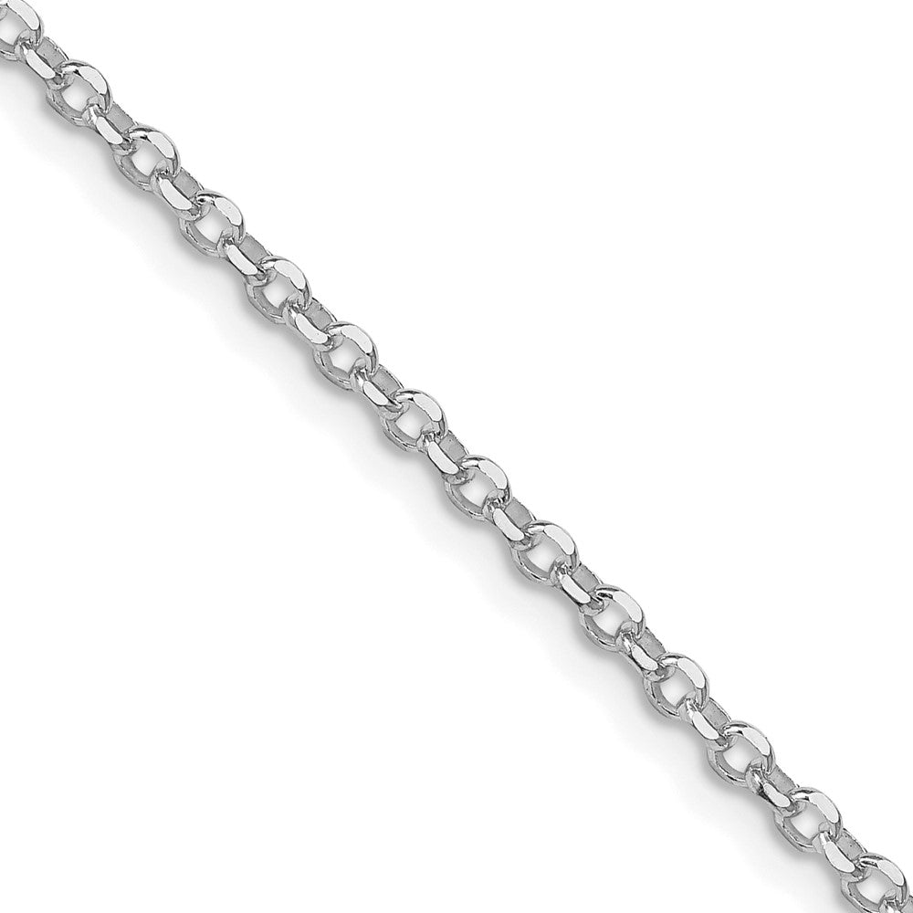 Sterling Silver Rhodium-plated 2.6mm Diamond-cut Cable Chain - 5