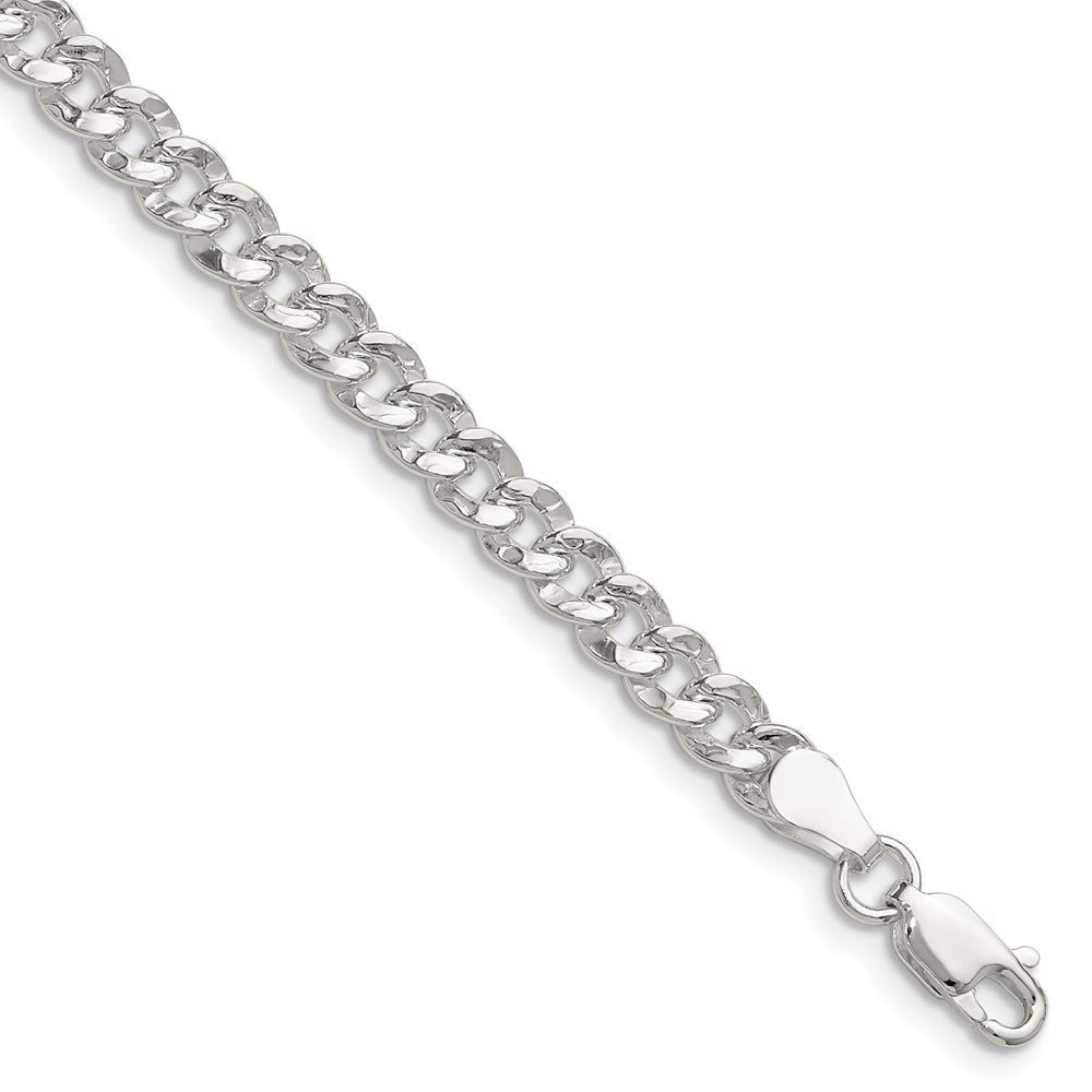 Sterling Silver 4.75mm Hammered Curb Chain - 5