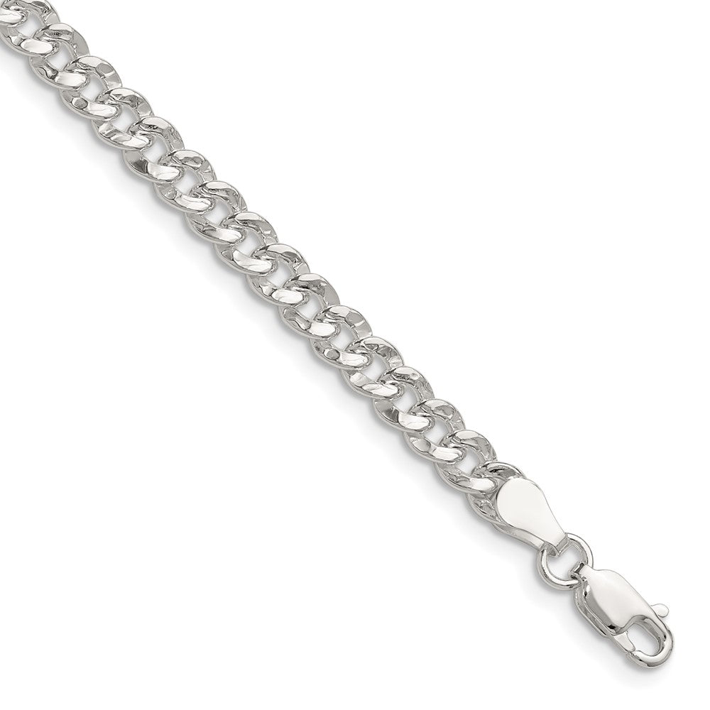 Sterling Silver 4.75mm Hammered Curb Chain - 6