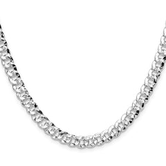 Sterling Silver 6.35mm Hammered Curb Chain - 5