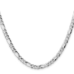 Sterling Silver 4.75mm Hammered Figaro Chain - 5