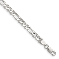 Sterling Silver 4.75mm Hammered Figaro Chain - 6