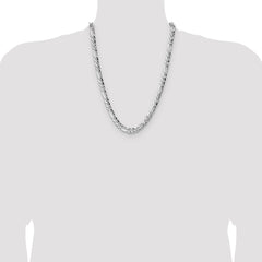 Sterling Silver 7.6mm Hammered Figaro Chain - 5