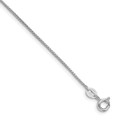Sterling Silver Rhodium-plated 1mm Round Box Chain - 5