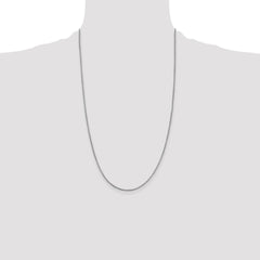 Sterling Silver Rhodium-plated 1.25mm Round Box Chain - 5