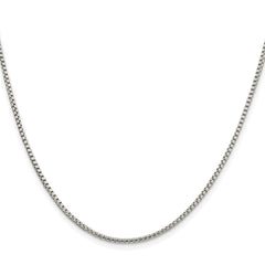 Sterling Silver Rhodium-plated 1.75mm Round Box Chain - 7