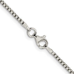Sterling Silver Rhodium-plated 1.75mm Round Box Chain - 6