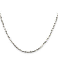Sterling Silver Rhodium-plated 2mm Round Box Chain - 6