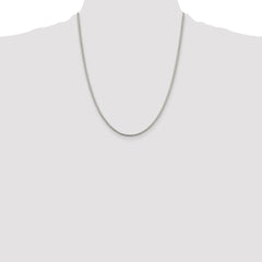 Sterling Silver Rhodium-plated 2mm Round Box Chain - 5