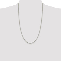 Sterling Silver Rhodium-plated 2mm Round Box Chain - 7