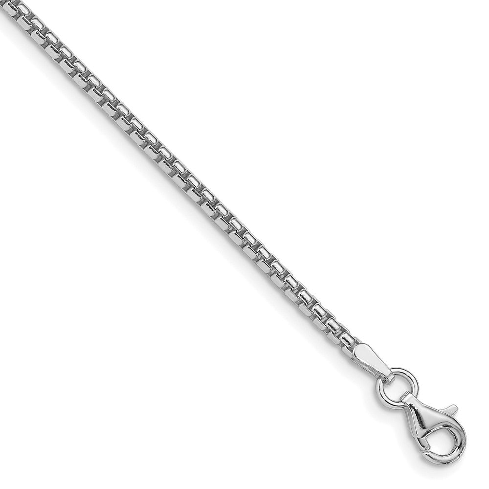 Sterling Silver Rhodium-plated 2mm Round Box Chain - 4