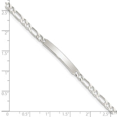 Sterling Silver Engraveable 7 in. Figaro Link ID Bracelet