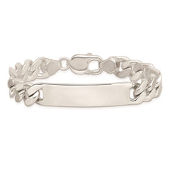 Sterling Silver 8.5inch Polished Engraveable Figaro Link ID Bracelet - 2