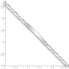 Sterling Silver 7inch Polished Engraveable 1 Figaro Link ID Bracelet