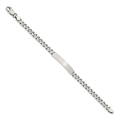 Sterling Silver 7inch Engraveable Antiqued Curb Link ID Bracelet - 4