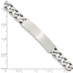 Sterling Silver 8inch Engraveable Antiqued Curb Link ID Bracelet