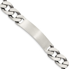 Sterling Silver 7.5inch Engraveable Antiqued Curb Link ID Bracelet - 2