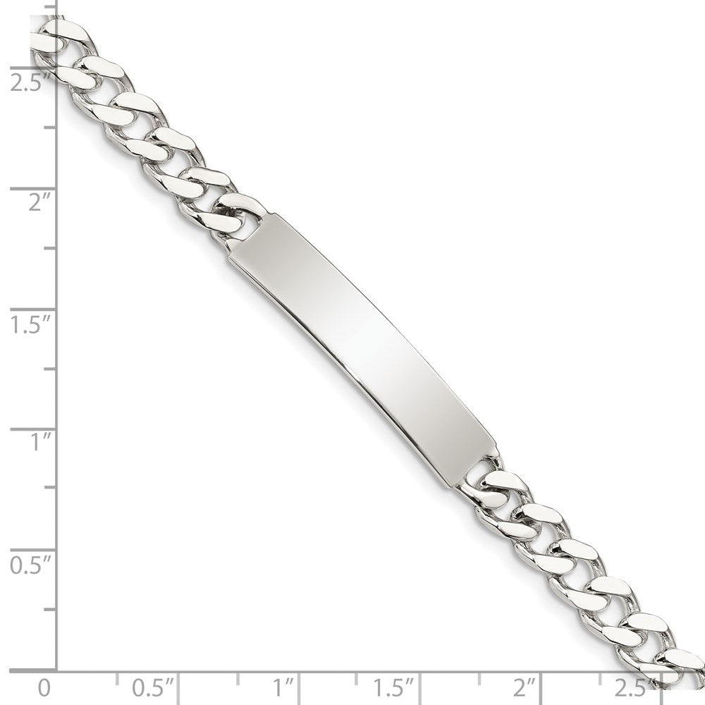 Sterling Silver 8inch Polished Engraveable Curb Link ID Bracelet - 5