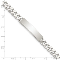 Sterling Silver Polished Engraveable Curb Link ID Bracelet - 7