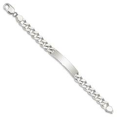 Sterling Silver 8inch Polished Engraveable Curb Link ID Bracelet