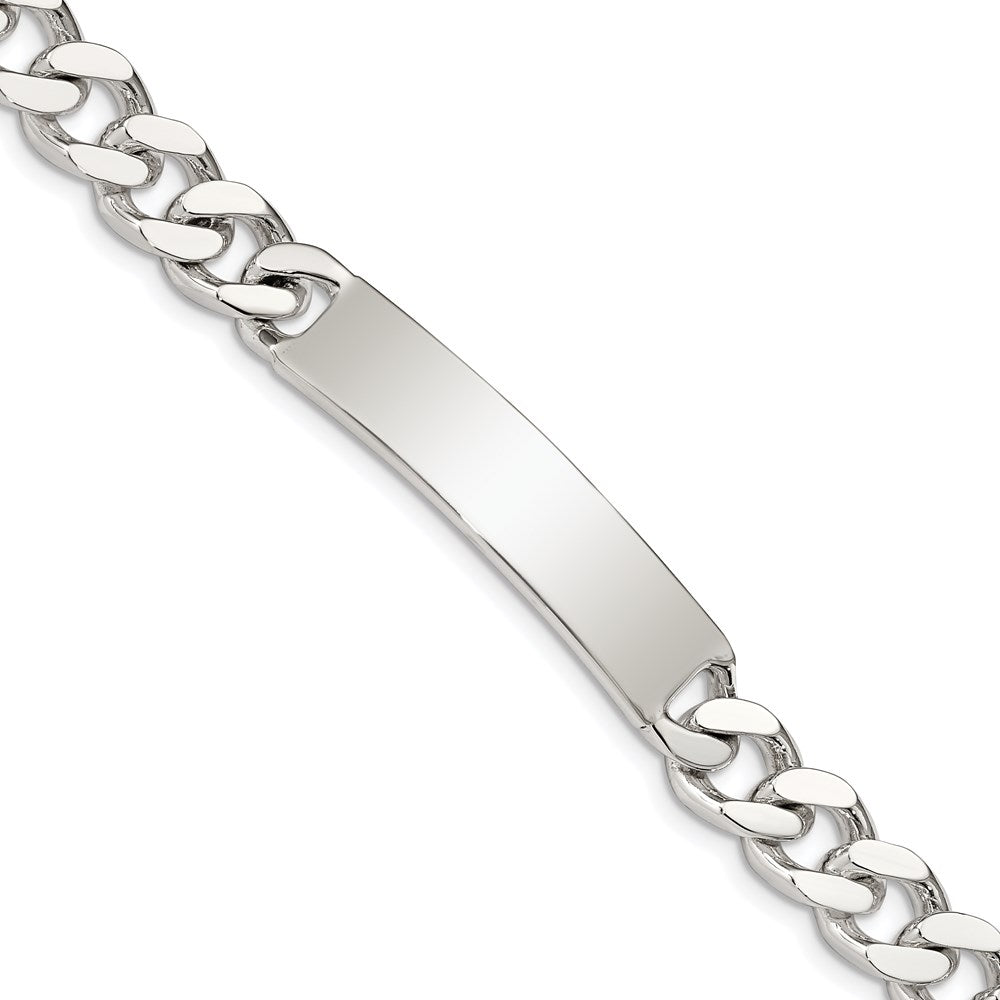 Sterling Silver 8inch Polished Engraveable Curb Link ID Bracelet