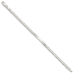 Sterling Silver Polished Engraveable Anchor Link ID Bracelet - 4