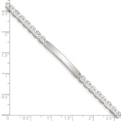 Sterling Silver Polished Engraveable Anchor Link ID Bracelet - 4