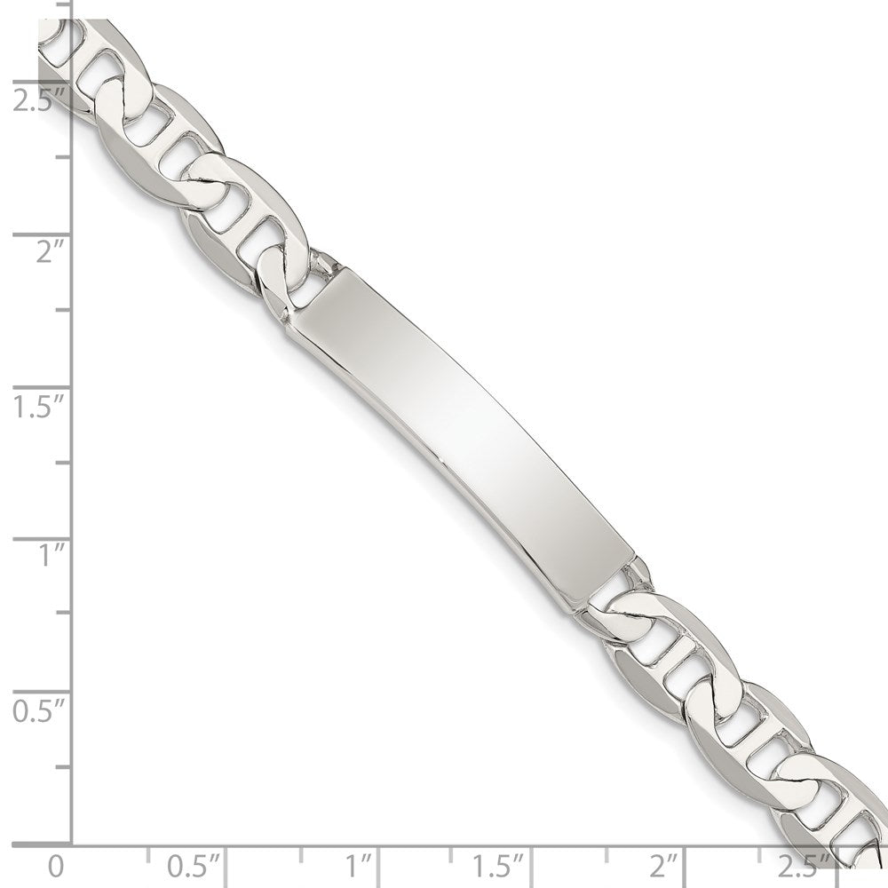 Sterling Silver 8inch Polished Engraveable Anchor Link ID Bracelet - 5