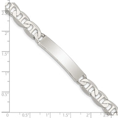 Sterling Silver 8inch Polished Engraveable Anchor Link ID Bracelet - 5