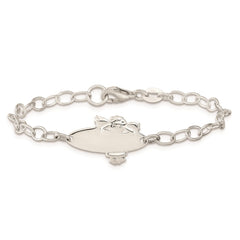 Sterling Silver Polished Angel Baby Engraveable ID Bracelet - 2