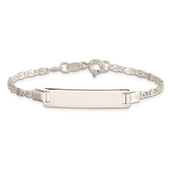 Sterling Silver Polished Engraveable Children's ID Bracelet