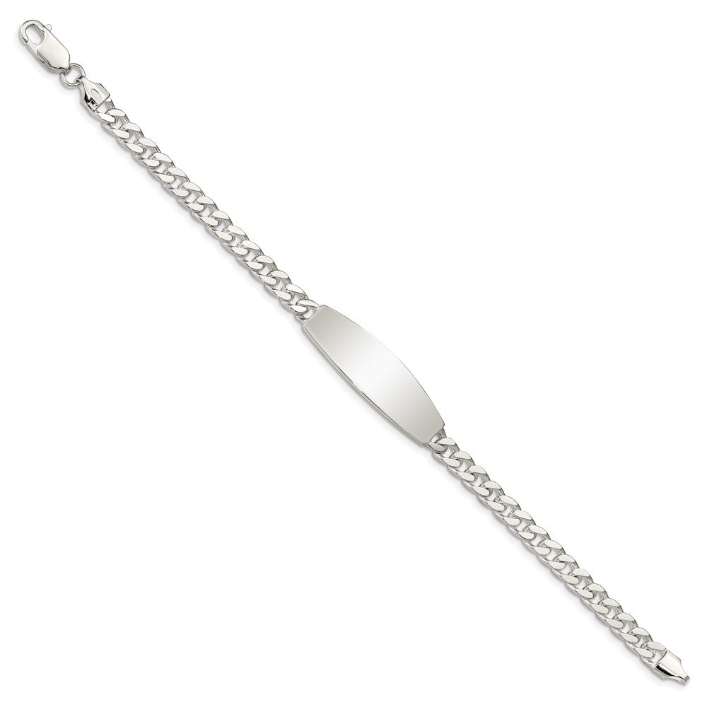 Sterling Silver Curb Link ID Bracelet - 21