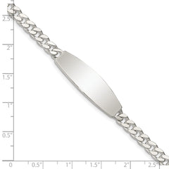 Sterling Silver Curb Link ID Bracelet - 21