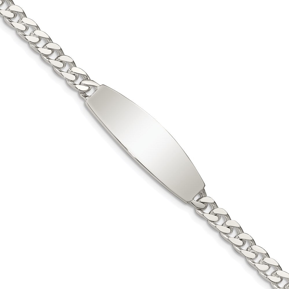 Sterling Silver Curb Link ID Bracelet - 21