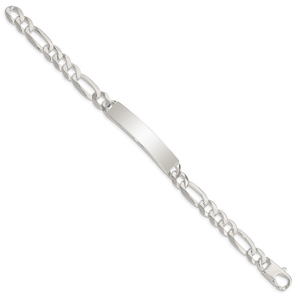 Sterling Silver Figaro Link ID Bracelet - 14